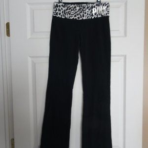 Pink Victoria's Secret Yoga Pants Black